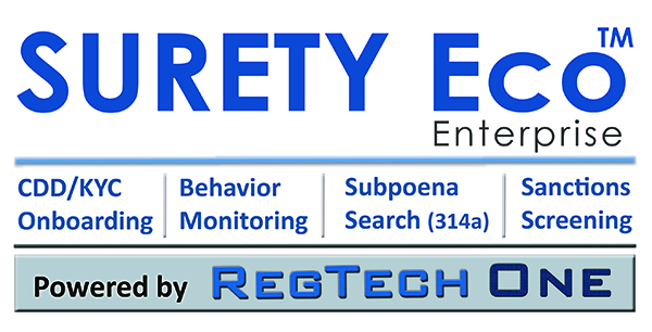 SURETY Eco powered by the RegTech One platform--for AML Compliance