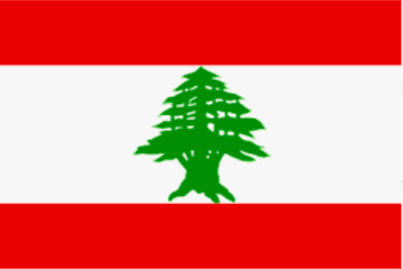 Image shows flag of Lebanon