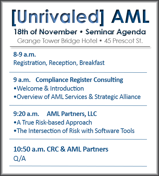 AML Partners AML software solution seminar agenda