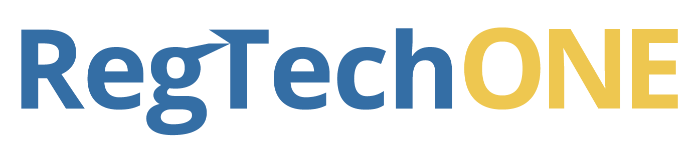 Logo for RegTechONE, a platform for GRC and AML Compliance