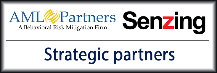 Art showing that AML Partners and Senzing are now strategic partners.