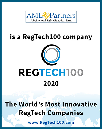 Badge for AML Partners' RegTech 100 in 2020 award