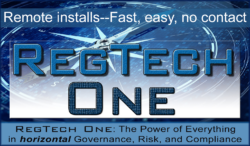 RegTech One software--logo and compass art--software for EGRC and AML