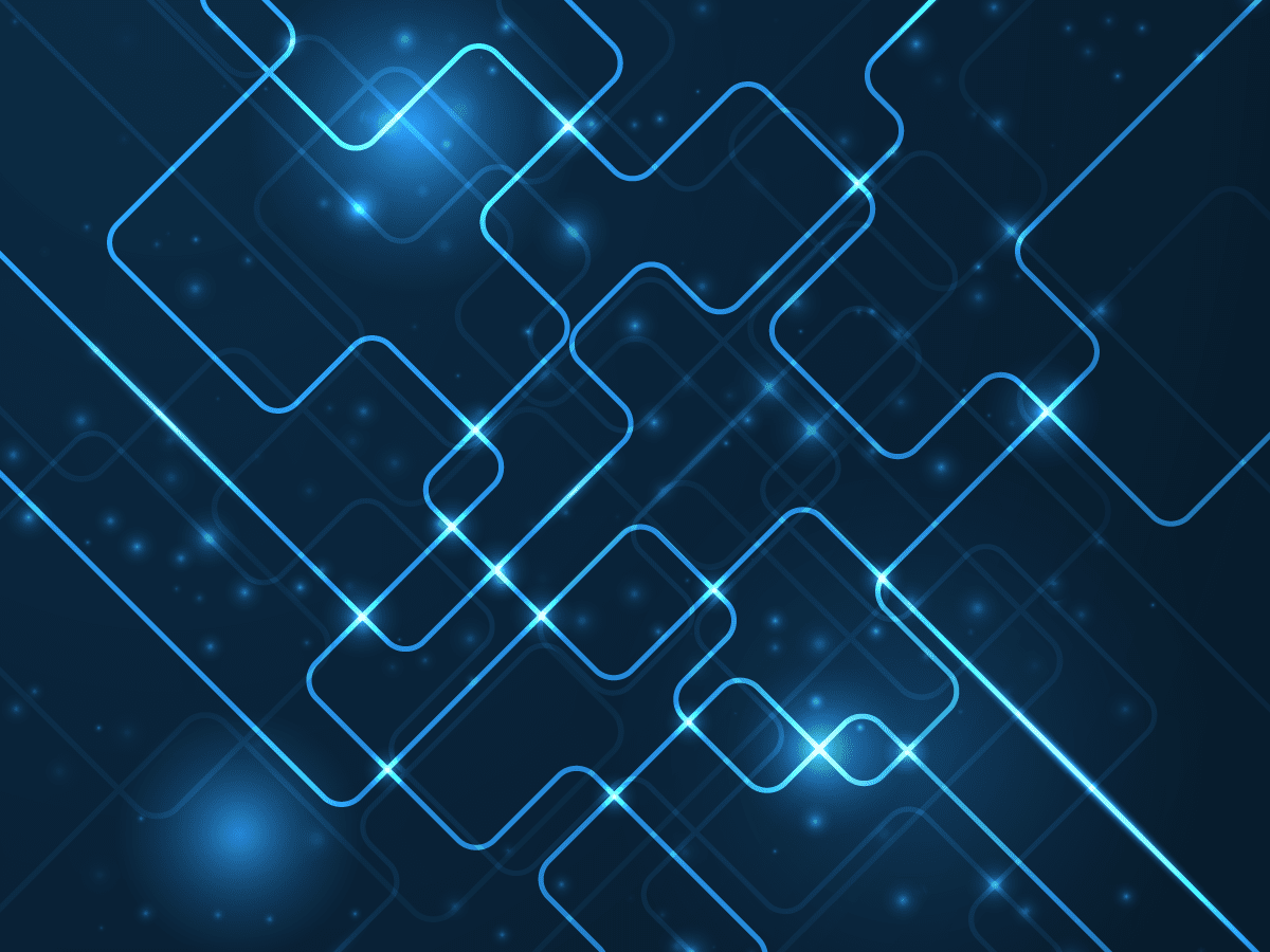 This illustration shows thin pale blue lines with pale blue dots on a darker blue background. It elicits a sense of abstract high-tech. This image relates to content about the AML software and GRC software solutions of AML Partners and its RegTechONE platform for AML software.