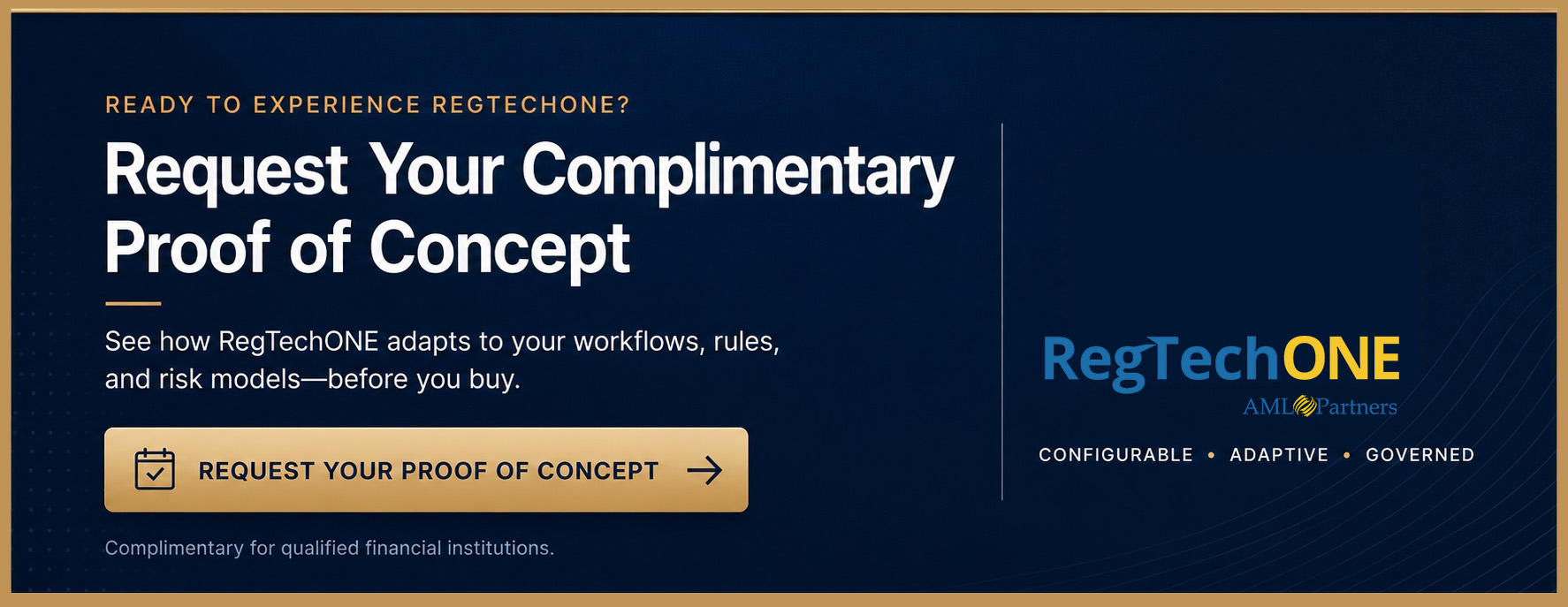 A banner to invite qualified institutions to request a proof of concept (with a clickable link to the request form)